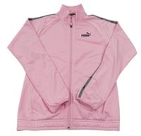 Světlerůžová propínací sportovní mikina s logem Puma