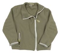 Béžová pletená vlněná propínací mikina Big Ice