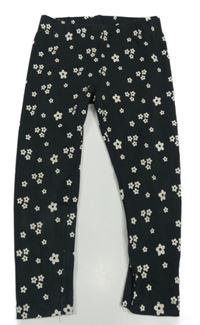 Tmavošedé kytičkované legíny Bluey 