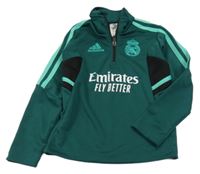 Tmavozelená fotbalová mikina Real Madrid s logem Adidas