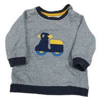 Tmavomodro-bílá pruhovaná mikina se skútrem Orchestra