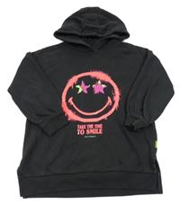 Černá mikina se smajlíkem a kapucí M&S