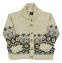 Béžový propínací vlněný svetr se vzorem GAP