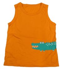 Oranžové tílko s krokodýlem 