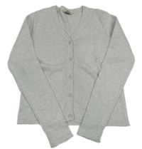 Šedý žebrovaný propínací svetr George