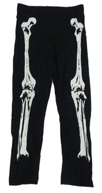 Černé legíny s kostlivcem F&F