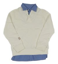 Bílá mikina se všitou košilí Chickeeduck