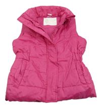 Růžová šusťáková prošívaná zateplená vesta X-mail