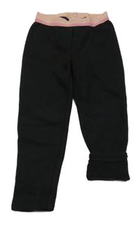 Černé zateplené legíny s růžovým pasem S. Oliver