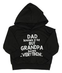 Černá mikina s nápisem a kapucí 