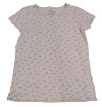 Světlerůžové tričko s koníky Tchibo