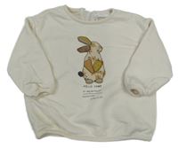 Smetanová oversize mikina se zajíčkem Zara