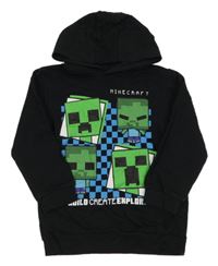 Černá mikina Minecraft s kapucí Matalan