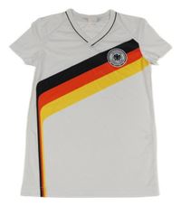 Bílý fotbalový dres s pruhy - Deutscher 