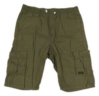 Khaki plátěné kraťasy s kapsami H&M