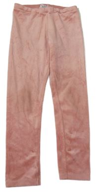 Růžové plyšové legíny H&M