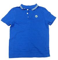 Cobaltově modré polo tričko s výšivkou F&F