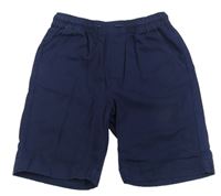 Tmavomodré chino plátěné kraťasy Matalan
