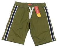 Khaki chino plátěné kraťasy s pruhy Lily & Dan