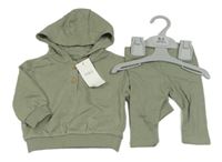 Nový - 2Set - Khaki oversize mikina s kapucí + žebrované legíny M&S