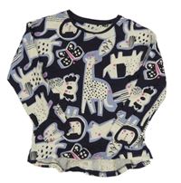 Tmavomodrá melírovaná tunika se zvířátky Nutmeg