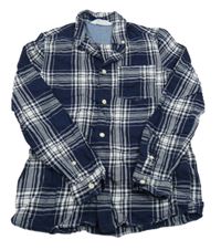 Tmavomodro-bílá kostkovaná košile H&M
