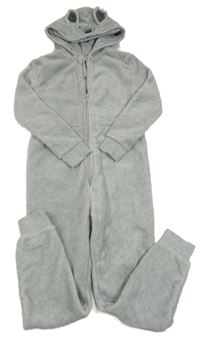 Světlešedá plyšová kombinéza s kapucí - koala LA REDOUTE