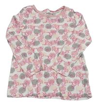 Bílo-starorůžovo-šedo-pudrové puntíkaté triko se Scratem - Doba Ledová