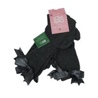 Nové - 2x - Tmavošedé melírované ponožky s mašlí Matalan vel. 27-31