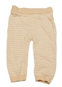 Meruňkovo-bílé pruhované pletené tepláky George