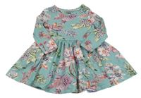 Světlemodrošedé šaty s kytičkami Next