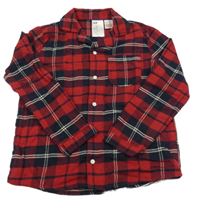 Červeno-tmavomodro-bílá kostkovaná košile H&M