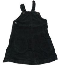 Černé manšestrové šaty Nutmeg