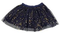 Tmavomodrá tylová sukně se zlatými hvězdičkami George