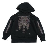 Černá mikina s kamínky a kapucí George