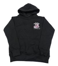 Černá mikina s kamionem a kapsou a kapucí KOBRA