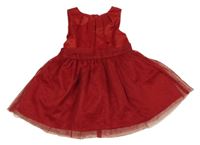 Červené třpytivé saténovo/tylové slavnostní šaty Next