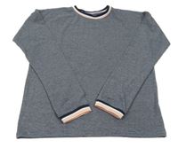 Tmavomodrošedo-stříbrné pruhované triko Y.F.K.