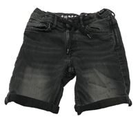 Černé super soft slim fit teplákové riflové kraťasy H&M