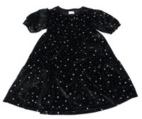 Černé sametové šaty s hvězdičkami F&F