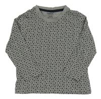 Šedé melírované vzorované triko lupilu