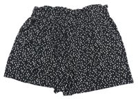 Černo-bílé puntíkaté paper bag kraťasy H&M