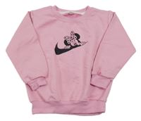 Světlerůžová mikina s Minnie a logem Nike