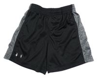 Černo-šedé/melírované funkční sportovní kraťasy s logem UNDER ARMOUR