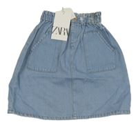 Nové - světlemodrá chino paper bag riflová sukně Denim Co.