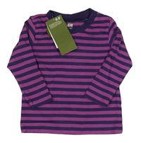 Fialovo-lilkové pruhované triko H&M