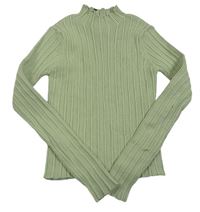 Světlezelený žebrovaný crop svetr Zara