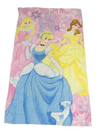 Růžovo-žluto-modrá froté osuška s Disney princeznami Disney