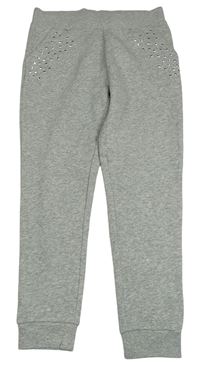 Šedé melírované tepláky s cvočky H&M