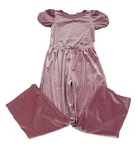 Starorůžový sametový kalhotový overal H&M